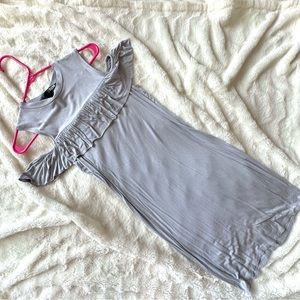 REBEL SUGAR Ruffle Off Shoulder Stretchy Bodycon Over Knee Gray Dress size S